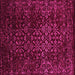 Square Machine Washable Persian Pink Traditional Rug, wshtr2027pnk