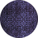 Round Persian Blue Traditional Rug, tr2027blu