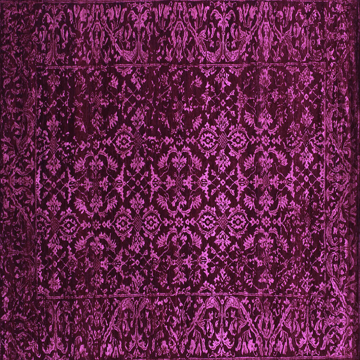 Square Machine Washable Persian Purple Traditional Area Rugs, wshtr2027pur