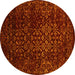Round Persian Yellow Traditional Rug, tr2027yw