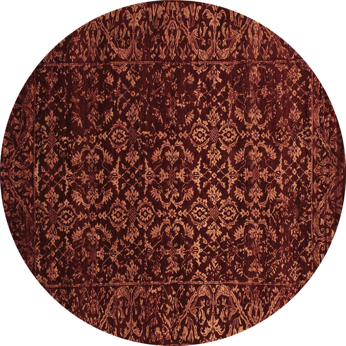 Round Machine Washable Persian Brown Traditional Rug, wshtr2027brn