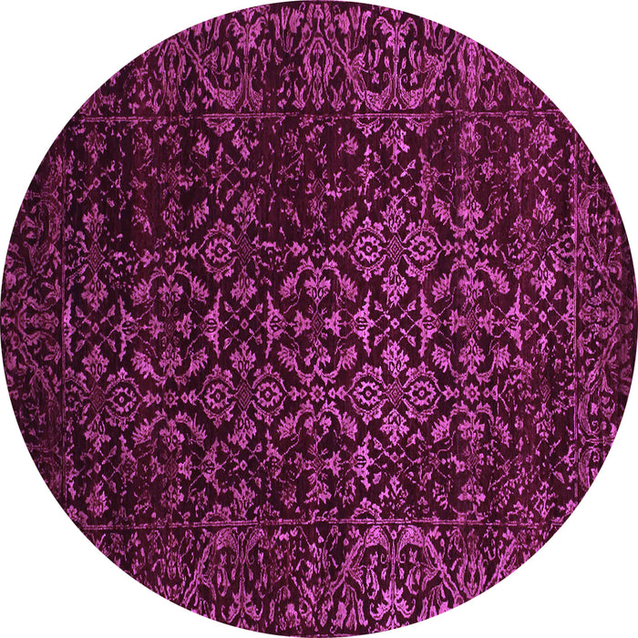 Round Persian Purple Traditional Rug, tr2027pur