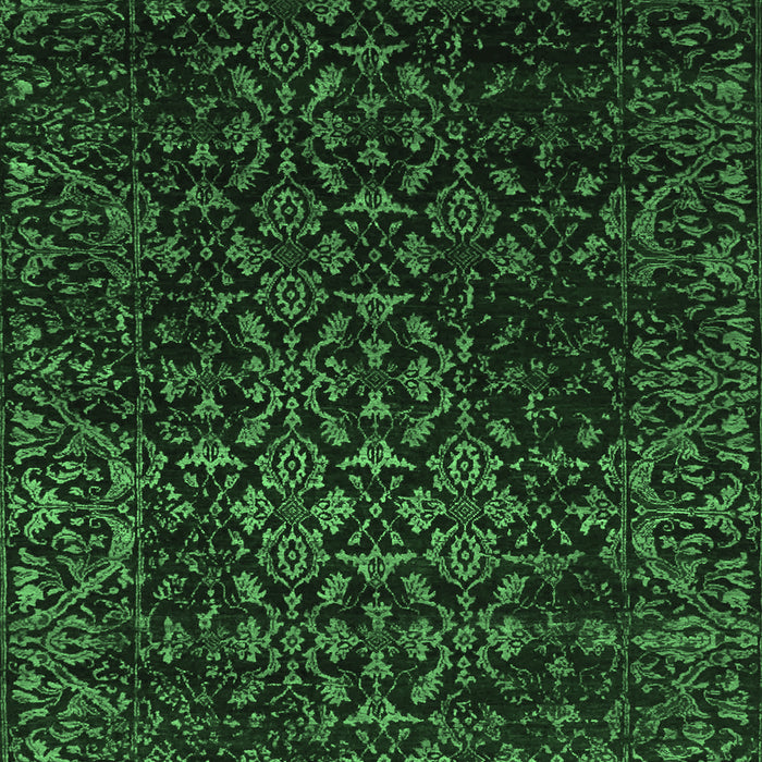 Machine Washable Persian Emerald Green Traditional Area Rugs, wshtr2027emgrn