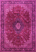 Machine Washable Medallion Pink Traditional Rug, wshtr2028pnk