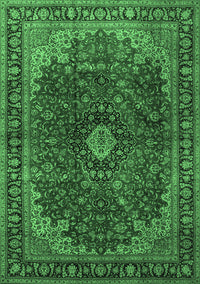 Medallion Emerald Green Traditional Rug, tr2028emgrn