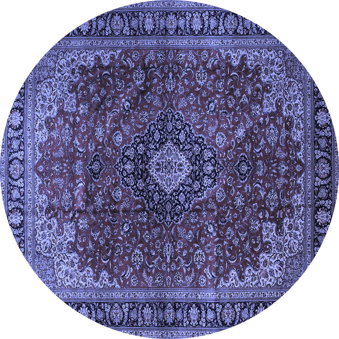 Round Medallion Blue Traditional Rug, tr2028blu
