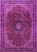 Machine Washable Medallion Purple Traditional Area Rugs, wshtr2028pur