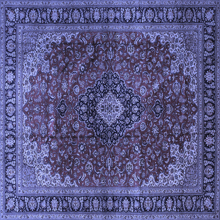 Square Medallion Blue Traditional Rug, tr2028blu