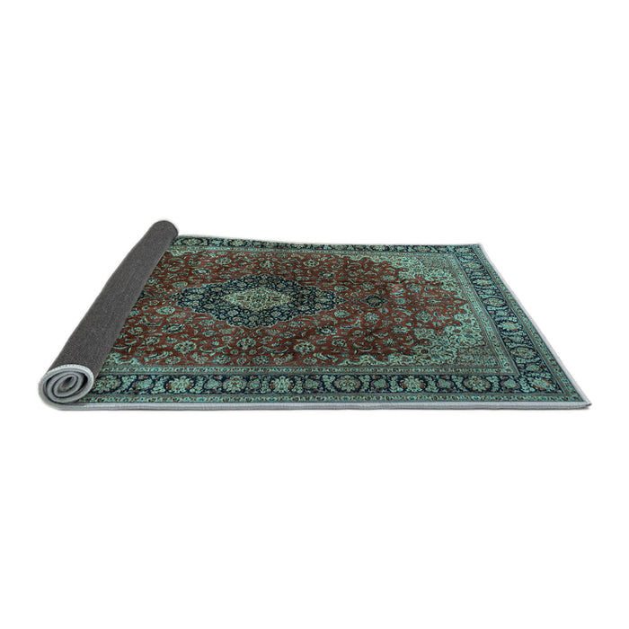 Sideview of Medallion Light Blue Traditional Rug, tr2028lblu