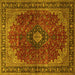 Square Medallion Yellow Traditional Rug, tr2028yw