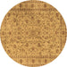 Round Machine Washable Persian Brown Traditional Rug, wshtr2029brn