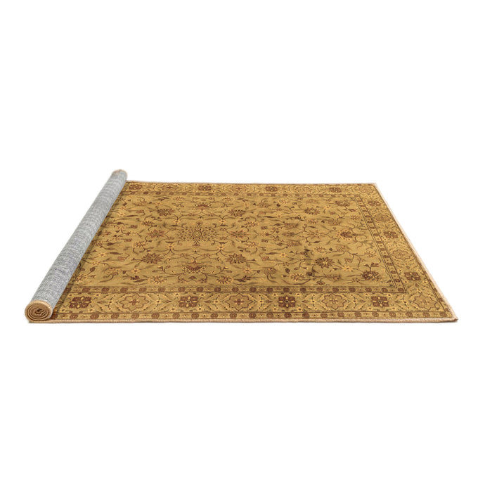 Sideview of Machine Washable Persian Brown Traditional Rug, wshtr2029brn