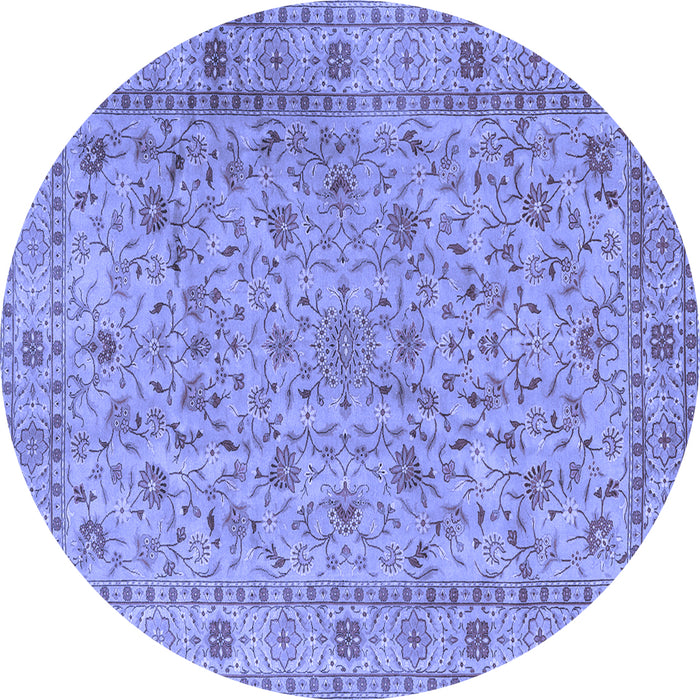 Round Persian Blue Traditional Rug, tr2029blu