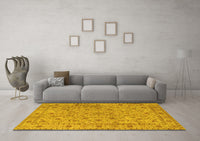 Machine Washable Persian Yellow Traditional Rug, wshtr2029yw