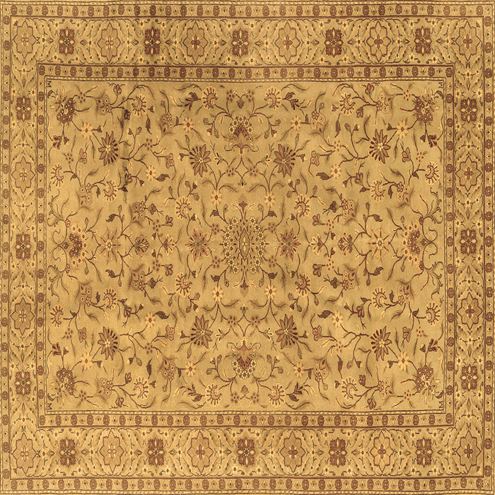 Square Machine Washable Persian Brown Traditional Rug, wshtr2029brn