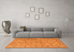 Machine Washable Persian Orange Traditional Area Rugs in a Living Room, wshtr2029org