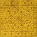 Square Machine Washable Persian Yellow Traditional Rug, wshtr2029yw