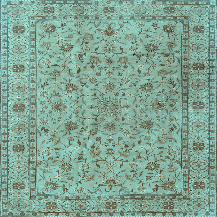 Square Machine Washable Persian Light Blue Traditional Rug, wshtr2029lblu