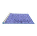 Sideview of Machine Washable Persian Blue Traditional Rug, wshtr2029blu