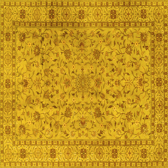 Square Persian Yellow Traditional Rug, tr2029yw
