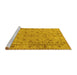 Sideview of Machine Washable Persian Yellow Traditional Rug, wshtr2029yw