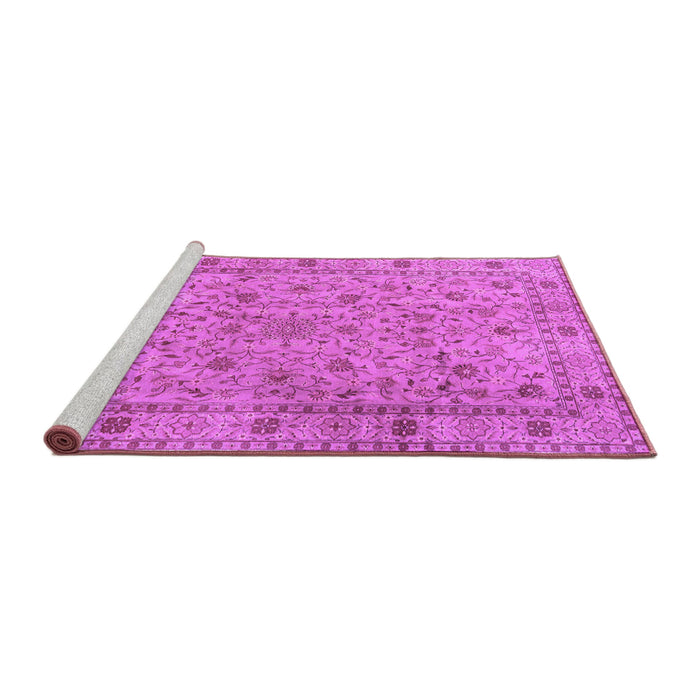 Sideview of Machine Washable Persian Purple Traditional Area Rugs, wshtr2029pur