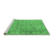 Sideview of Machine Washable Persian Emerald Green Traditional Area Rugs, wshtr2029emgrn