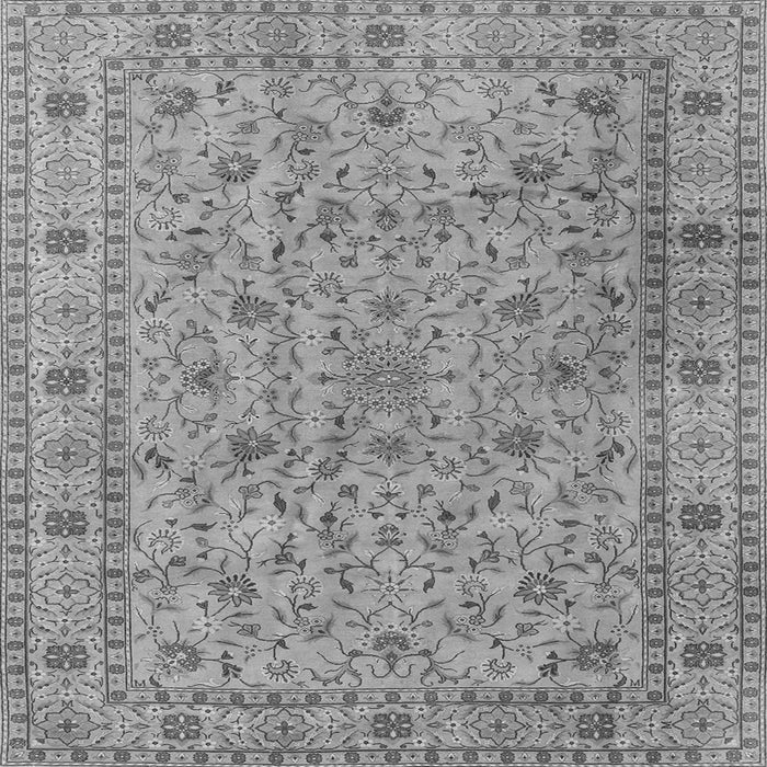 Round Machine Washable Persian Gray Traditional Rug, wshtr2029gry