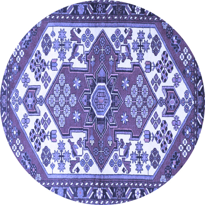 Round Persian Blue Traditional Rug, tr202blu