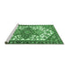 Sideview of Machine Washable Persian Emerald Green Traditional Area Rugs, wshtr202emgrn