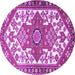 Round Machine Washable Persian Purple Traditional Area Rugs, wshtr202pur