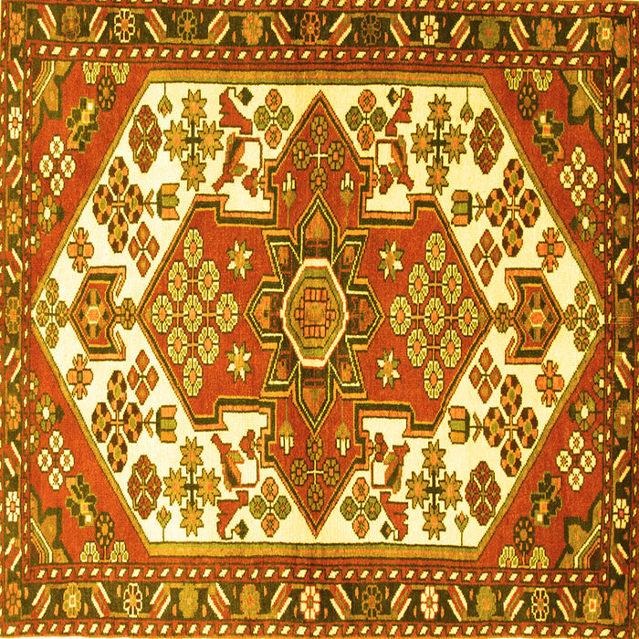 Square Persian Yellow Traditional Rug, tr202yw