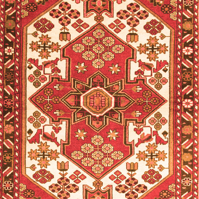 Serging Thickness of Machine Washable Persian Orange Traditional Area Rugs, wshtr202org