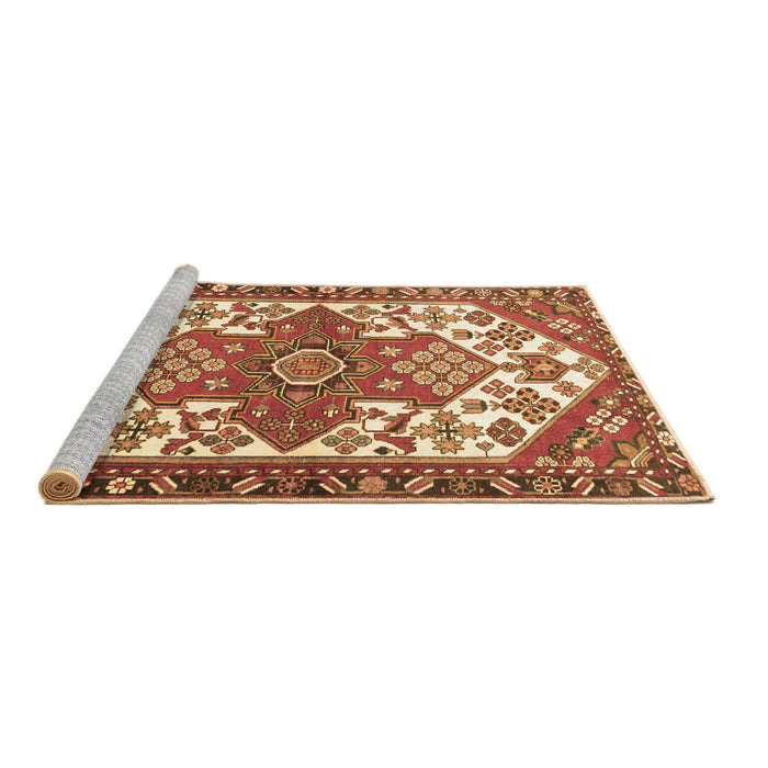 Sideview of Machine Washable Persian Brown Traditional Rug, wshtr202brn