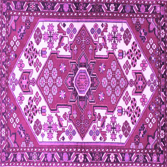 Square Machine Washable Persian Purple Traditional Area Rugs, wshtr202pur