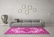 Machine Washable Persian Pink Traditional Rug in a Living Room, wshtr202pnk