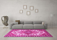 Machine Washable Persian Pink Traditional Rug, wshtr202pnk