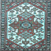 Square Machine Washable Persian Light Blue Traditional Rug, wshtr202lblu