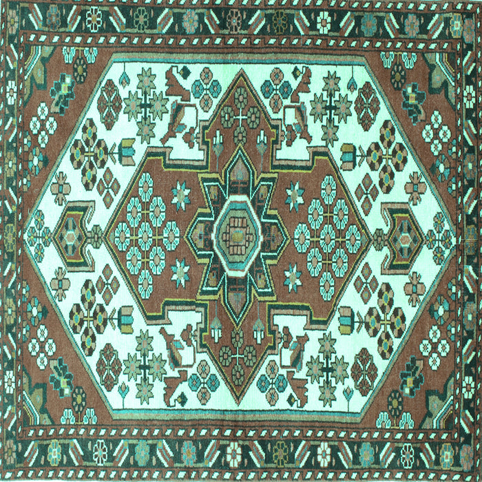 Square Persian Turquoise Traditional Rug, tr202turq