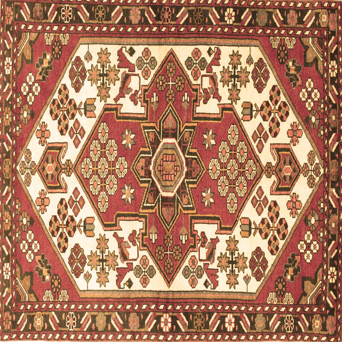 Square Persian Brown Traditional Rug, tr202brn