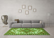 Machine Washable Persian Green Traditional Area Rugs in a Living Room,, wshtr202grn