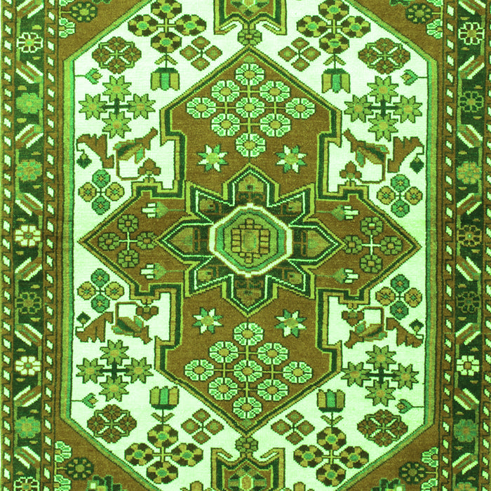 Serging Thickness of Machine Washable Persian Green Traditional Area Rugs, wshtr202grn