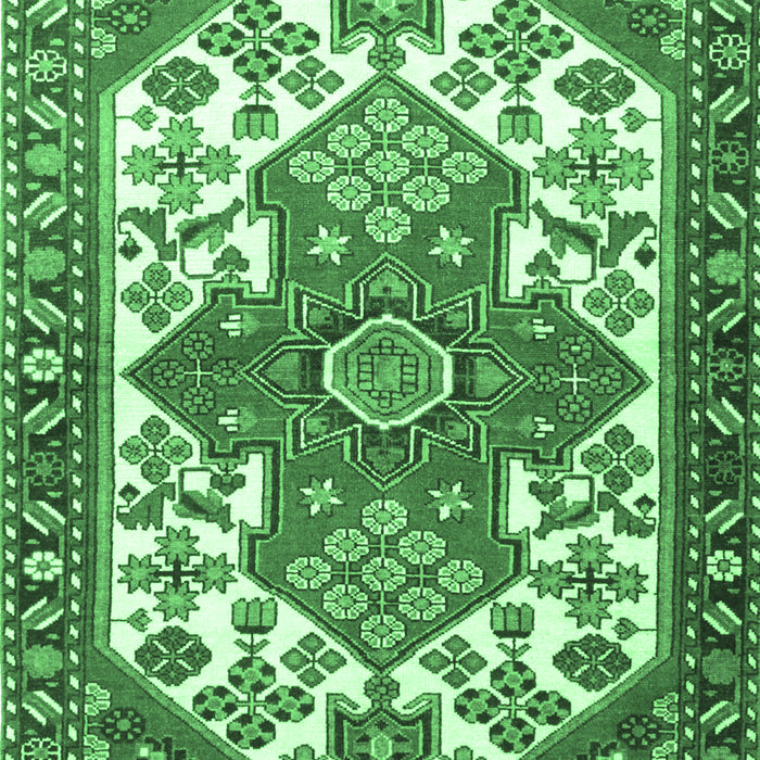 Machine Washable Persian Emerald Green Traditional Area Rugs, wshtr202emgrn