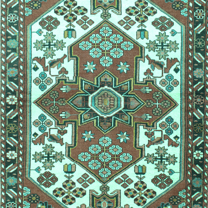 Machine Washable Persian Turquoise Traditional Area Rugs, wshtr202turq