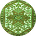 Square Persian Green Traditional Rug, tr202grn