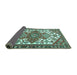 Sideview of Persian Turquoise Traditional Rug, tr202turq