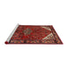 Sideview of Machine Washable Traditional Sienna Brown Rug, wshtr203