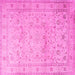 Square Machine Washable Persian Pink Traditional Rug, wshtr2030pnk