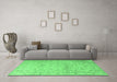 Machine Washable Persian Emerald Green Traditional Area Rugs in a Living Room,, wshtr2030emgrn