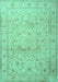 Machine Washable Persian Turquoise Traditional Area Rugs, wshtr2030turq